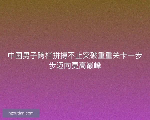 中国男子跨栏拼搏不止突破重重关卡一步步迈向更高巅峰